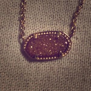 Kendra Scott Elisa Necklace Rose Gold Drusy